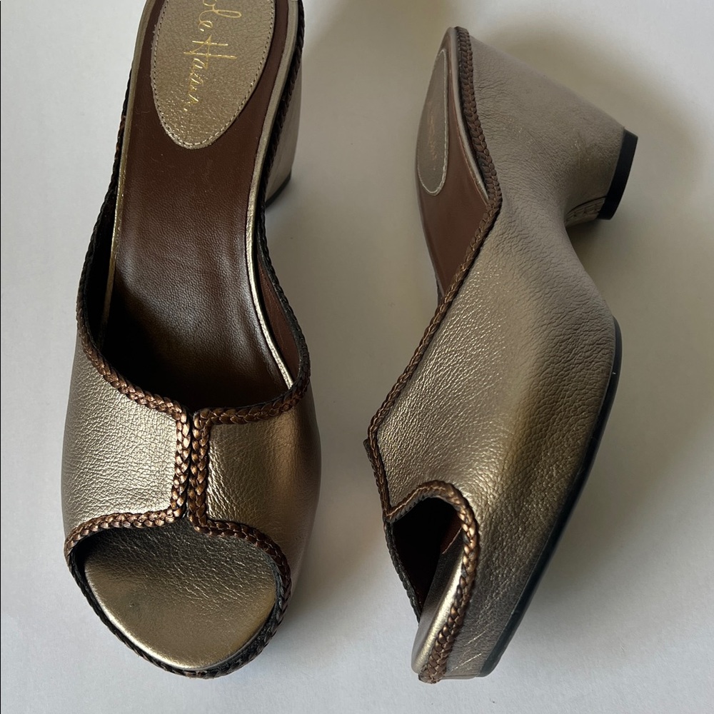 Cole Haan vintage Silver, Metalic Open-Toe Clog Mule new 9.5 - Picture 15 of 16
